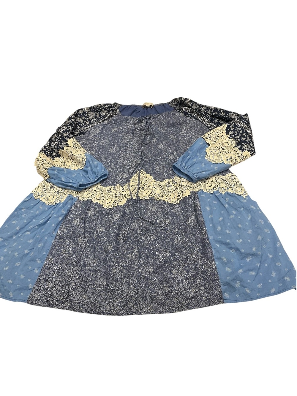 Ann Taylor Loft paisley lace tie dress L - Picture 2 of 12